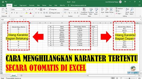 Cara Menghilangkan Karakter di Excel .